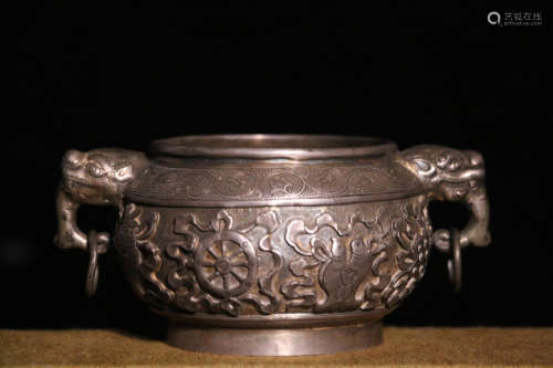 17-19TH CENTURY, A FLORAL PATTERN SLIVER CENSER, QING DYNASTY