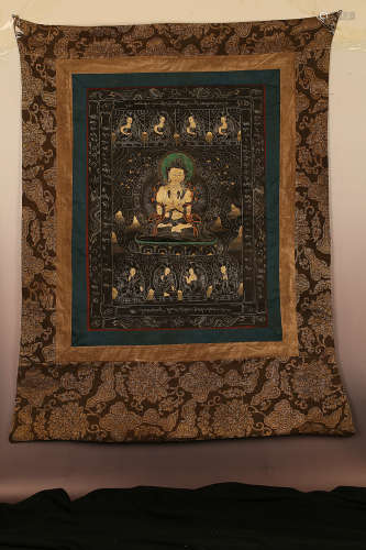 17-19TH CENTURY, A BUDDHA PATTERN TANGKA, QING DYNASTY