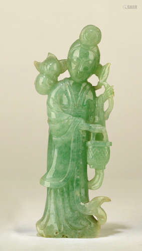 20TH CENTURY, A WOMEN DESIGN JADEITE ORNAMENT, CHUANGHUI PERIOD