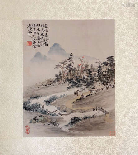 17-19TH CENTURY, XIN LUO SHAN REN YAN HUA <SHAN SHUI CE YE 9> PAINTING, QING DYNASTY
