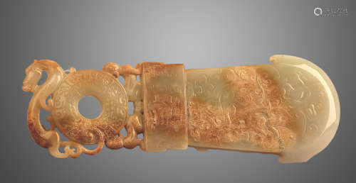 206 BC-220 AD, A HETIAN JADE AXE , HAN DYNASTY