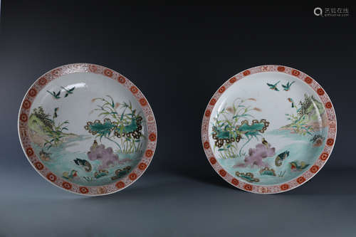 A CHINESE FAMILLE ROSE PORCELAIN DISH WITH MARK