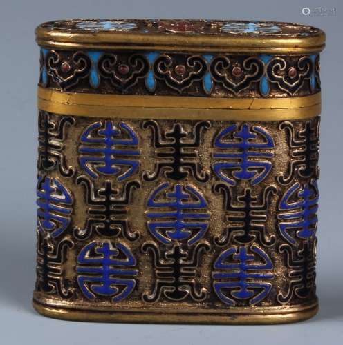 A CHINESE ENAMEL BOX