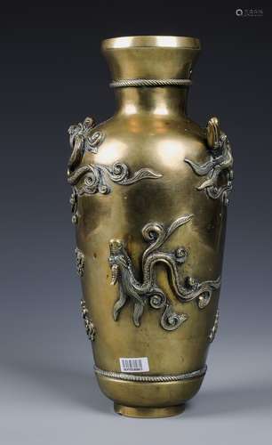 A Extremely Rare Bronze Mythical Animal Suanni Vase