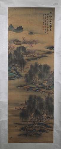 A CHINESE PAINTING OF LANDSCAPE SIGNED BY WU HU WAN