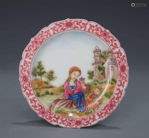 AN EXQUISITE AND RARE CHINESE PAINTED ENAMEL 'WESTERN