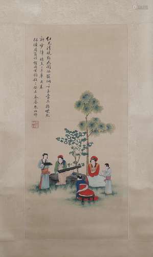 A Fine Chinese Classic Painting By Zhu Meibang - Ladies