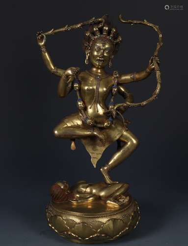 A Rare Gilt Bronze Figure of Dakini