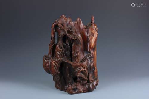 A Rare Carved Chinese Huang Hua Li Openwork Tree Trunk