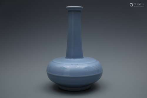 A CHINESE SKY BLUE GLAZED LONG NECK VASE