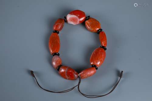 A CHINESE CARNELIAN BRACELET