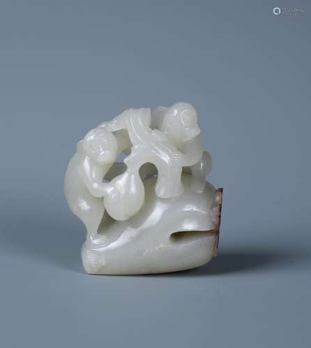 A White and Russet Jade Carved 