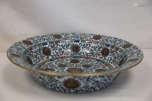 A Large Magnificient Doucai Washbowl