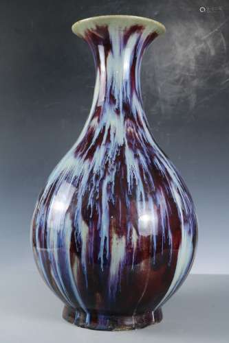 A Flambe-Glazed Porcelain Vase