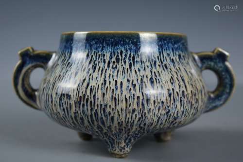 A Rare Snowflake Blue Porcelain Incense