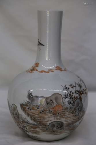 A Famille Rose Porcelain Vase