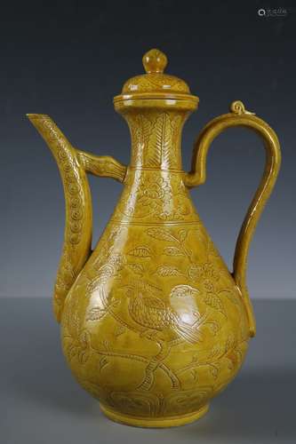 A Yellow Glaze Porcelain Tea Pot