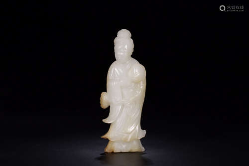 17-19TH CENTURY, A CHARACTER DESIGN HE TIAN JADE ORNAMENT, QING DYNASTY