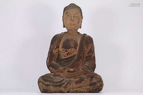 17-19TH CENTURY, A BUDDHA DESIGN WOOD ORNAMENT, QING DYNASTY