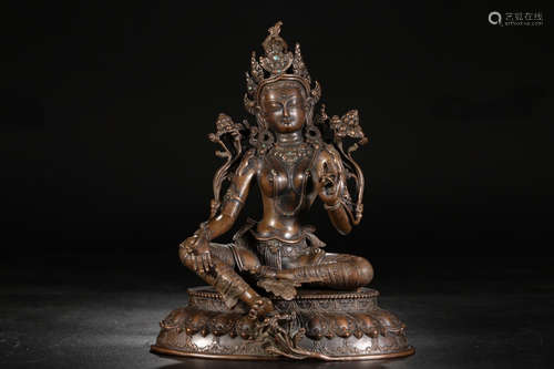 17-19TH CENTURY, A BUDDHA DESIGN BRONZE ORNAMENET, QING DYNASTY