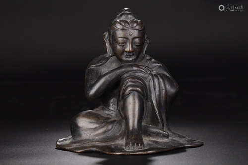 14-16TH CENTURY, A BUDDHA DESIGN BRONZE ORNAMENT, MING DYNASTY