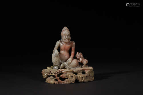 17-19TH CENTURY, A BUDDHA DESIGN SHOU SHAN STONE ORNAMENT, QING DYNASTY