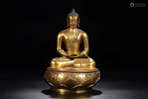 17-19TH CENTURY, A BUDDHA DESIGN BRONZE ORNAMENT, QING DYNASTY