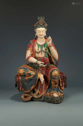 17-19TH CENTURY, A GUANYIN DESIGN ROSEWOOD ORNAMENT, QING DYNASTY