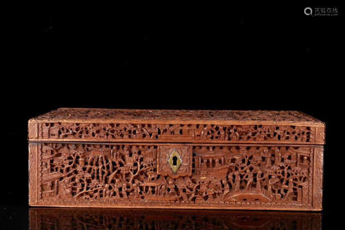 18-19TH CENTURY, A STORY DESIGN NANMU WOOD BOX, LATE QING DYNASTY