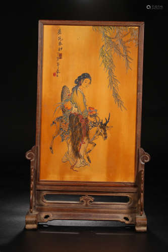 17-19TH CENTURY, A STORY DESIGN BAMBOO SCREEN, QING DYNASTY