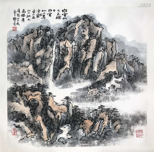 CHINESE SCROLL PAINTING OF MOUNTAIN VIEWS