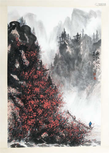 CHINESE SCROLL PAINTING OF MOUNTAIN VIEWS