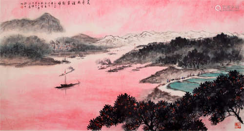 CHINESE SCROLL PAINTING OF LAKEVIEWS