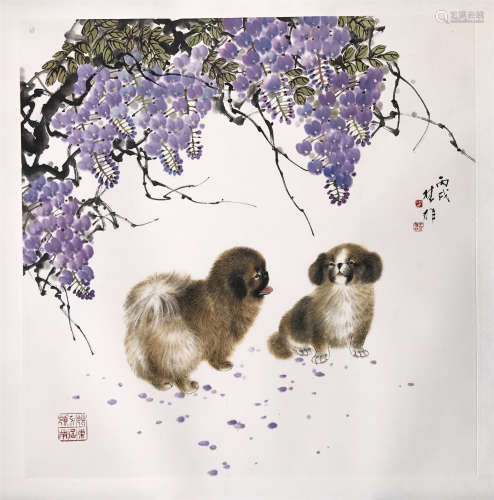 CHINESE SCROLL PAINTING OF PAPPY AND FLOWER