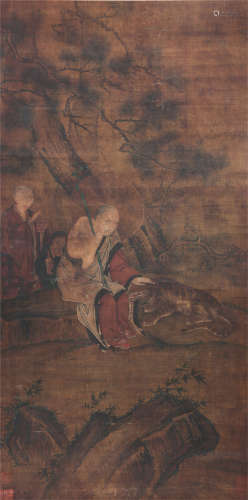 CHINESE SCROLL PAINTING OF LOHAN