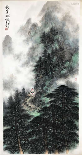 CHINESE SCROLL PAINTING OF MOUNTAIN VIEWS