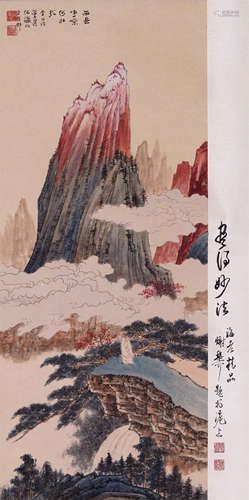 CHINESE SCROLL PAINTING OF MOUNTAIN VIEWS