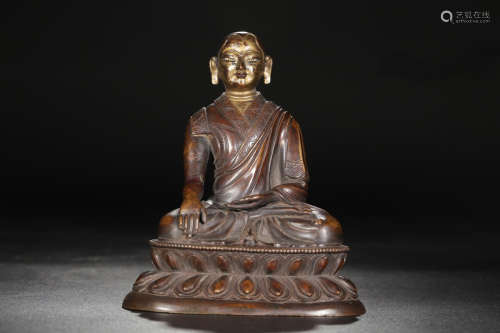 17-19TH CENTURY, A BUDDHA DESIGN BRONZE ORNAMENT, QING DYNASTY