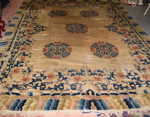 Large Chinese wool rug.