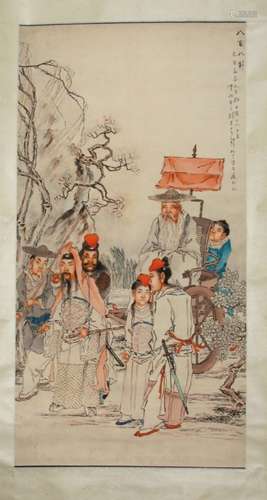 Chinese water color painting on paper, attribute to Qian Huizhong.