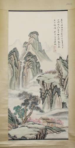 Chinese water color painting on paper, attribute to Wang Shiming.