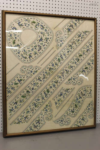 Framed large Chinese embroidery piece.