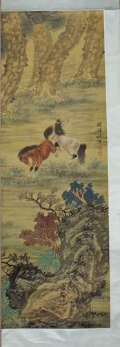 Chinese water color painting on paper, attribute to Cheng Huailu.