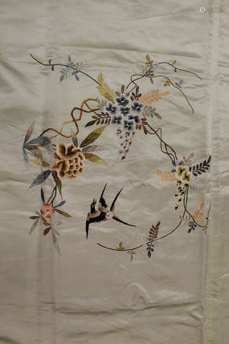 Chinese silk embroidery sheet.