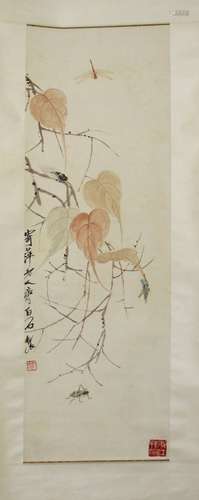 Chinese water color painting on paper, attribute to Qi Baishi.