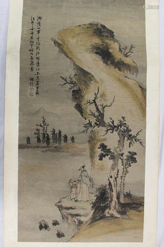 Chinese ink and watercolor painting on paper. Lin Shu (1852-1924). (s5)