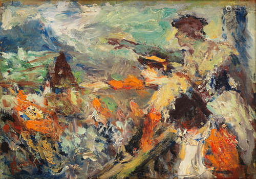 Figures in a landscape European  School20th century