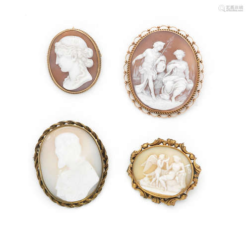 (7) A collection of shell cameo brooches, 19th century - 20th century