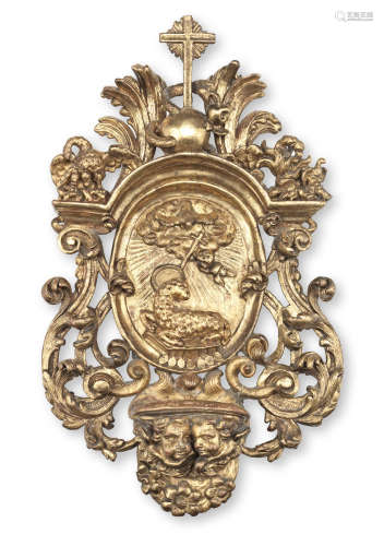 A French 18th century giltwood holy water stoup