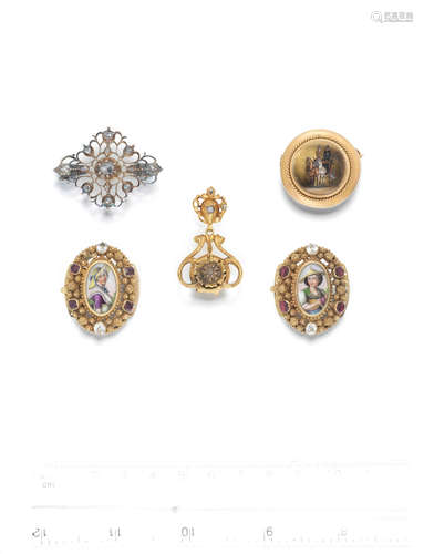 (qty) A small collection of antique jewellery